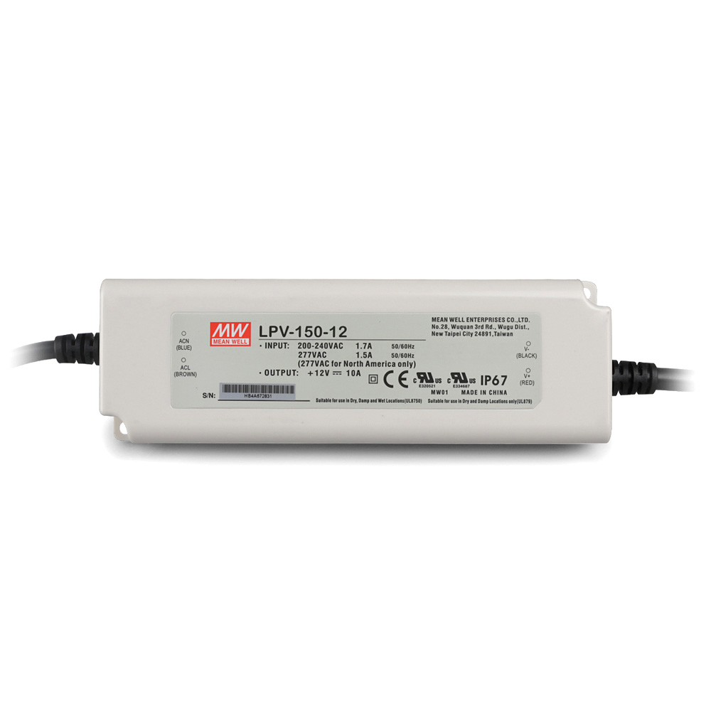 LPV-150-12 120Watt AC110V Input Voltage Mean Well High-Efficacy Waterproof DC12V UL-Listed LED Display Lighting Power Supply LPV-150-12 120Watt AC110V Input Voltage Mean Well High-Efficacy Waterproof DC12V UL-Listed LED Display Lighting Power Supply